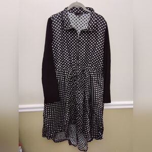 Sun Kim Polka Dot Hi Low Dress XL